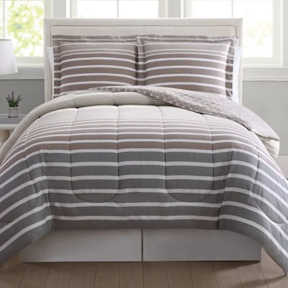Sunham 3-Piece Reversible Comforter and Shams Bedding Set, Liam